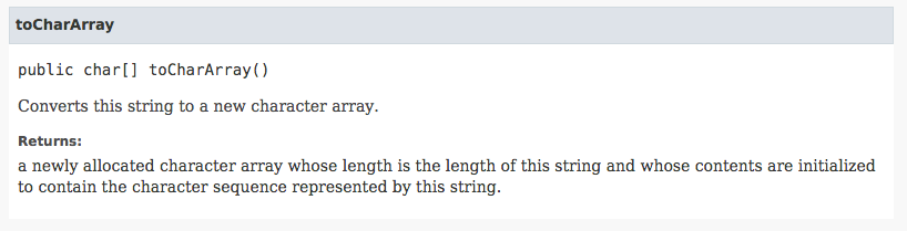 Java String method detail