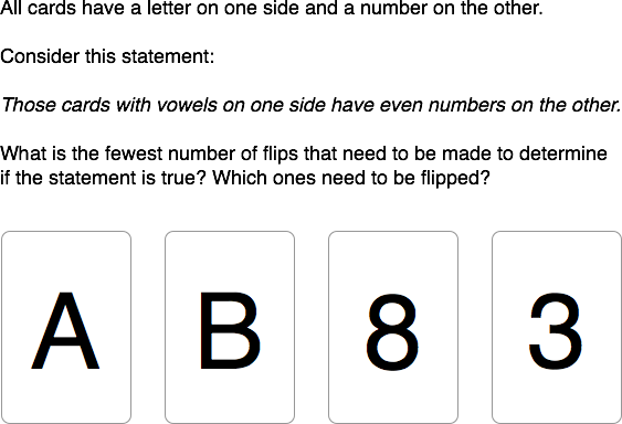 A logic problem involving cards